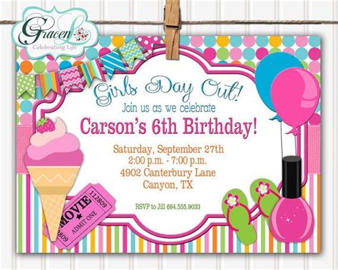 Girls Day Out Birthday Invitation Girls Day Out Invitation Etsy Spa Birthday Invitations