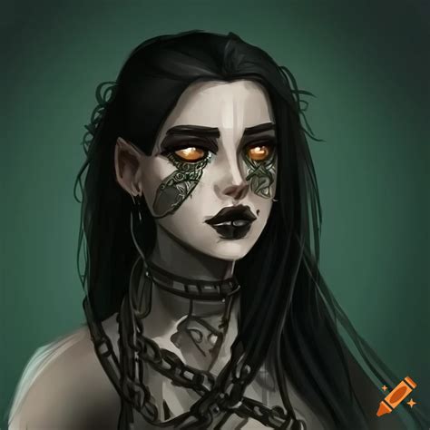 Fantasy Character With Black Hair And Green Eyes On Craiyon