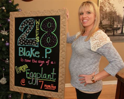 Weekly Pregnancy Chalkboard 28 Weeks All Things Baby Pinterest
