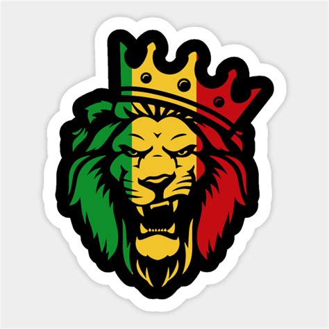 Rasta Lion Of Judah Rastafarian Reggae Ethiopian Lion Rastafarian Lion Sticker Teepublic