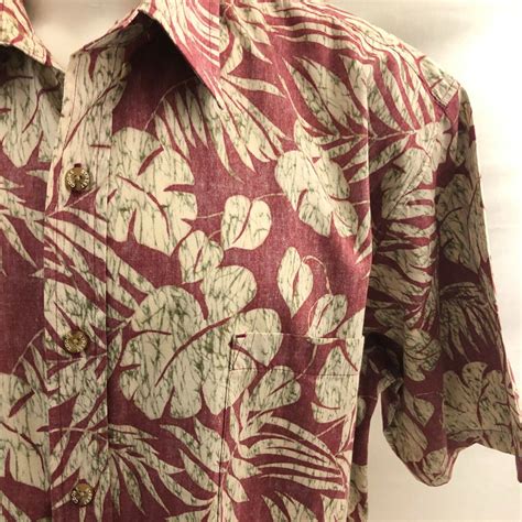 Cooke Street Honolulu Men S Hawaiian Aloha Shirt Xl Red Floral