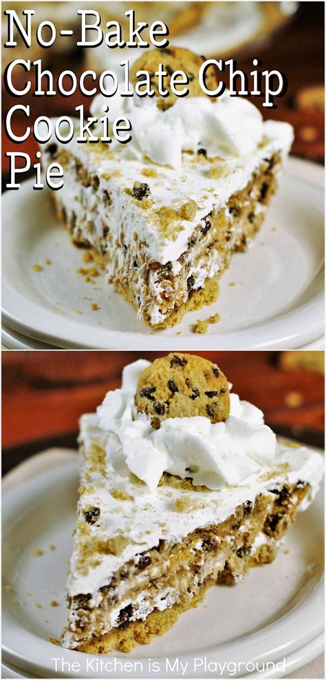 No Bake Chocolate Chip Cookie Pie Made With Chips Ahoy The Kitchen