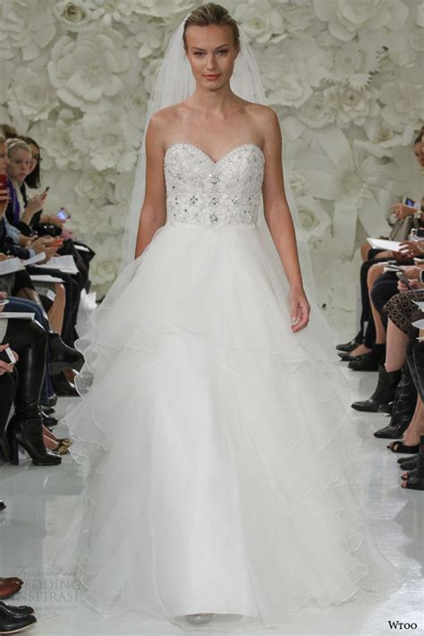 Ruffled peony bouquet with a dove gray wedding dress. Wtoo Spring 2015 Wedding Dresses — Enchanted Garden Bridal ...