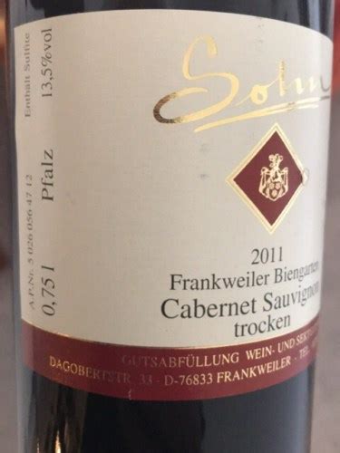 Sohn Frankweiler Biengarten Cabernet Sauvignon Trocken Vivino