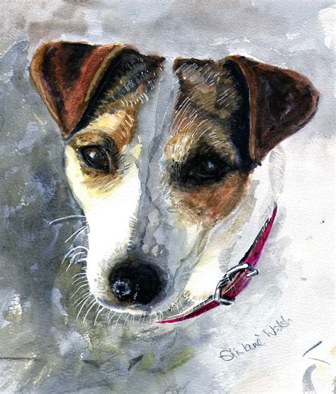 Watercolour By Ghislaine Of Poppy The Jack Russel Dog Artwork