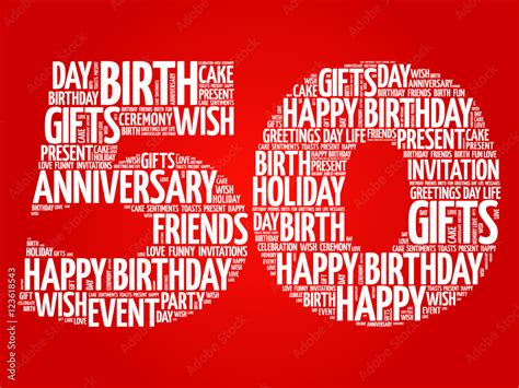 Happy 50th Birthday Word Cloud Collage Concept Stock Vector Adobe Stock