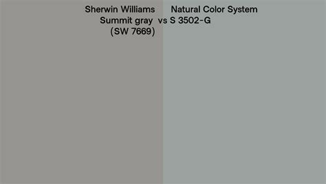 Sherwin Williams Summit Gray Sw 7669 Vs Natural Color System S 3502 G