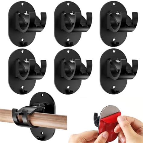 Amazon Pcs No Drilling Curtain Rod Brackets Universal Self