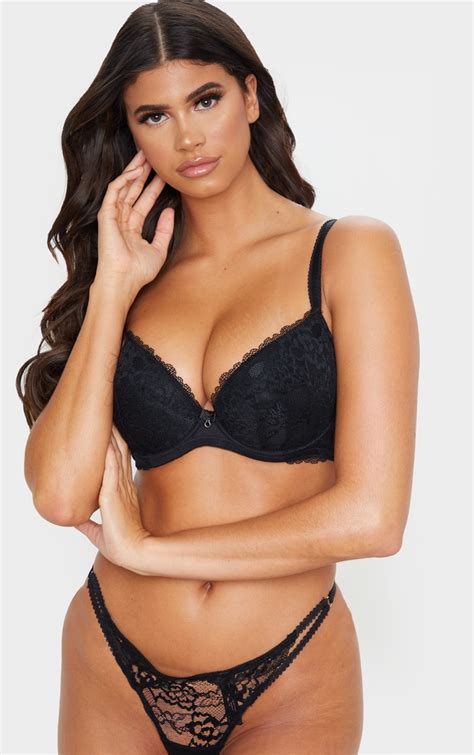 Black Ann Summers Dd Plunge Sexy Lace Bra Prettylittlething Ie