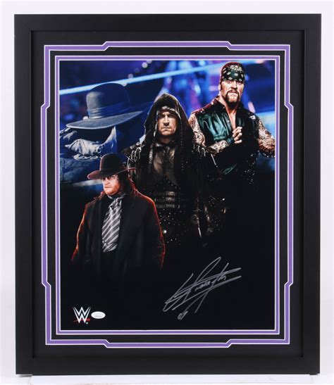 The Undertaker Signed Wwe X Custom Framed Photo Display Jsa Coa Pristine Auction
