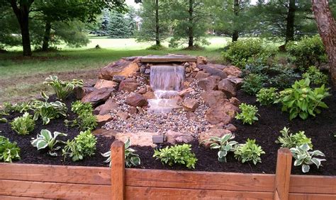 Pondless Water Feature With Fall Waterfalls Backyard Pondless Water