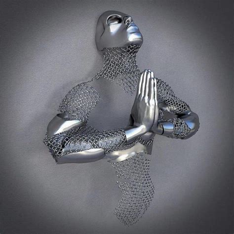 Modern Abstract Stainless Steel Human Body Sculpture Metal Art Wall