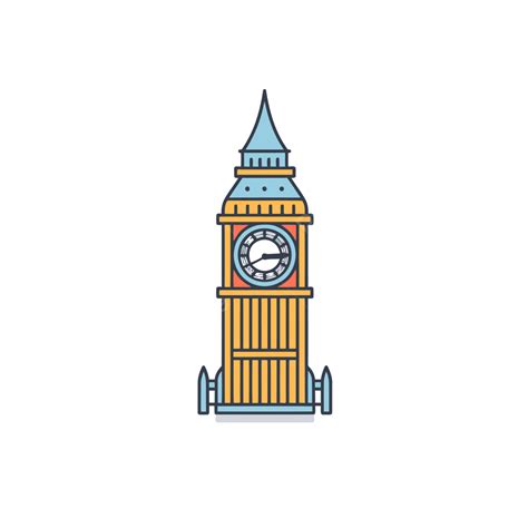 Ikon Jam Big Ben London Ikon Menara London Vektor Garis илма араметра