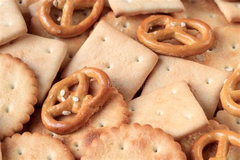 Cracker Of Different Shapes Close Up View Stock Image Image Of Food