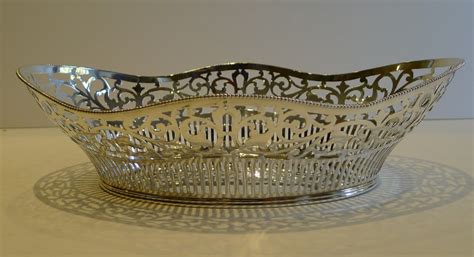 Antique English Silver Plated Bread Basket By Garrard And Co C1900