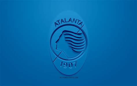 Atalanta Creative 3d Logo Blue Background 3d Emblem Italian