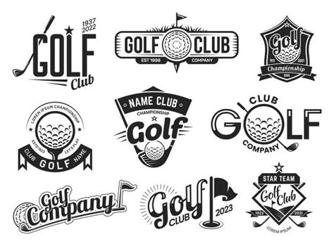 Set Of Golf Club Emblems And Badges