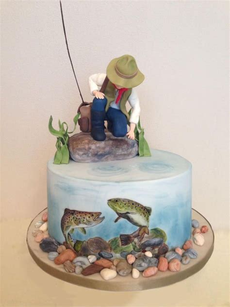 Fishing Cake By Tomima Justfishing In 2019 Fish Cake Birthday Hand