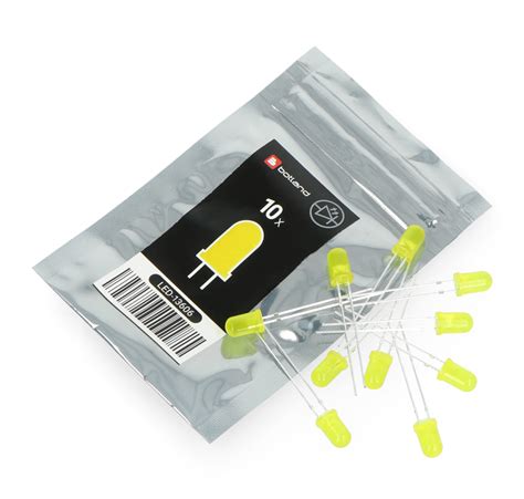 Buy Led 5mm Yellow 10pcs Botland Robotic Shop