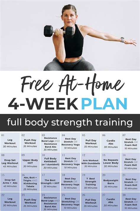 Free 4 Week Workout Plan For Women Full Body Nourish Move Love