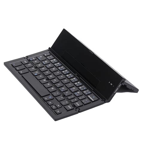 Foldable Bluetooth Keyboard And Desktop Holder Black