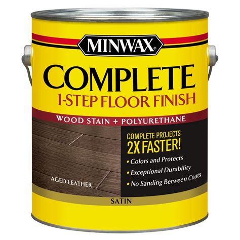 Popular cabinet stain colors 2020. Minwax 1 gal. Complete 1-Step Floor Finish-Aged Leather ...