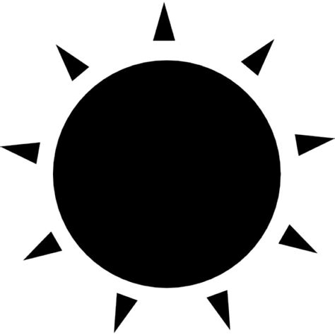 Soleil Forme Circulaire Noire Avec De Petits Rayons De Triangles