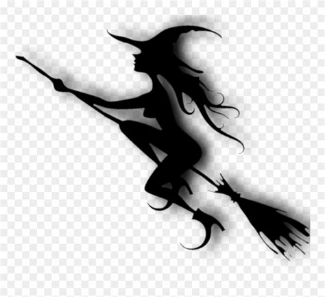 Transparent Png Witch On A Broom Silhouette Png Download Sexy Witch Halloween Silhouette