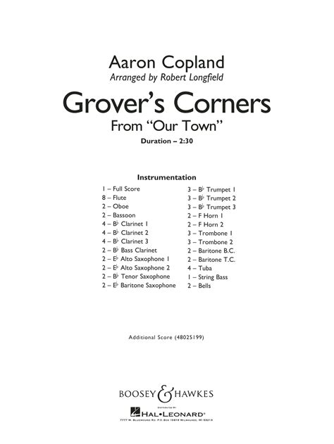 Grovers Corners From Our Town Arr Robert Longfield Sheet Music