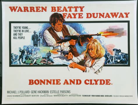 BONNIE AND CLYDE 1967 Original Vintage UK Quad Film Poster Picture