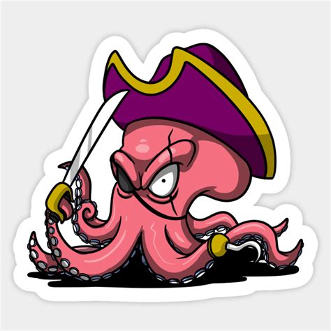 Octopus Pirate Octopus Pirate Sticker Teepublic