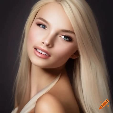 beautiful blonde italian model with a radiant smile on craiyon