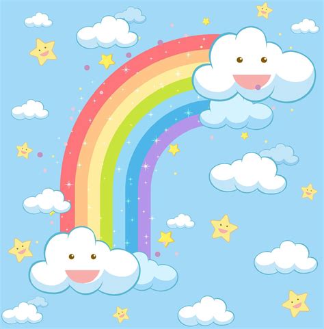 Cute Pastel Rainbow Background 12723259 Vector Art At Vecteezy