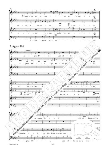 Mass For Four Voices By William Byrd 1540 1623 Full Score Sheet