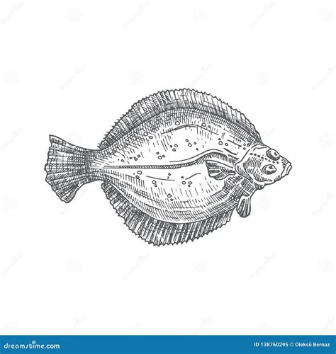 Drawing Of A Flounder Vector Illustration 36557486