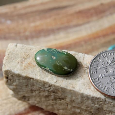 Natural Deep Green Turquoise Cabochon Stone Mountain