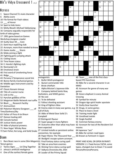 Free Downloadable Printable Crossword Puzzles Templates Printable