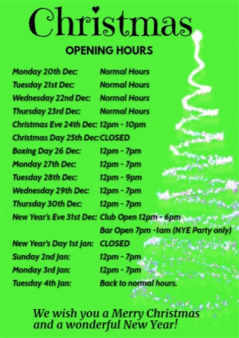Copy Of Christmas Opening Times Hours Holidays Cover Postermywall