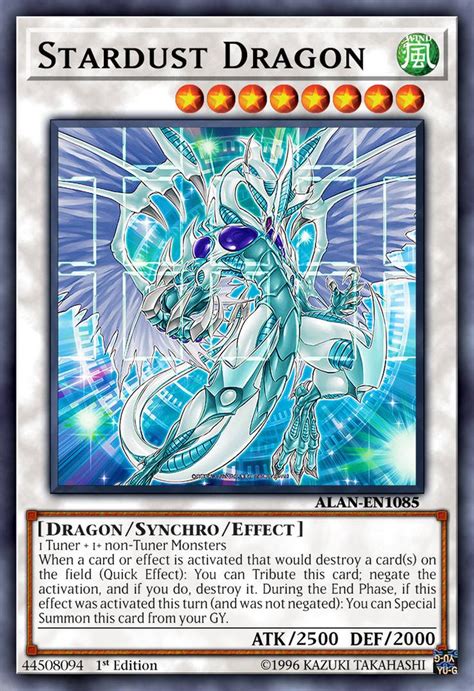 stardust dragon [2nd artwork] by alanmac95 on deviantart yugioh dragon cards custom yugioh
