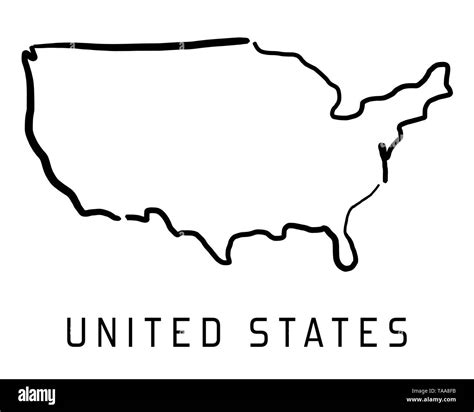 Outline Usa Map With States Stock Vector Colourbox