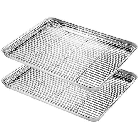sheet baking stainless steel rack inch pans tray cookie cooling toxic non rectangle racks healthy pack sets pan homestuffonly