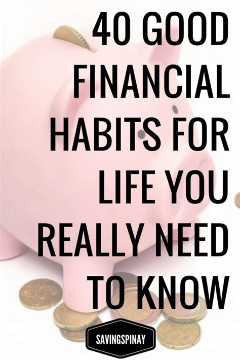 40 Good Financial Habits For Life You Need To Know