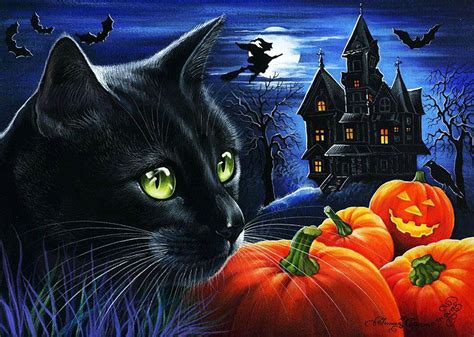 Irina Garmashova Cawton Black Cat Halloween Black Cat Art Halloween Cat