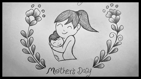 Drawing For Mothers Day Easy Pencil Sketching Mothers Day