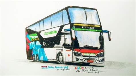Bus Safari Dharma Raya Double Decker Cara Menggambar Busbus Viral