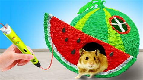 Tips Diy Build Watermelon House With 3d Pen In Hamster Stories Youtube