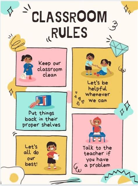 Classroom Rules Poster Preschool Style Etsy México