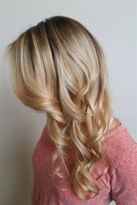 Rooty Blonde Balayage Ombre With Loose Curls Color And Style Done By