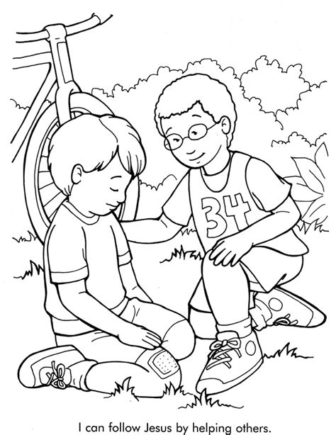 Follow Jesus By Helping Others Coloring Page Sermons4 Coloring Home