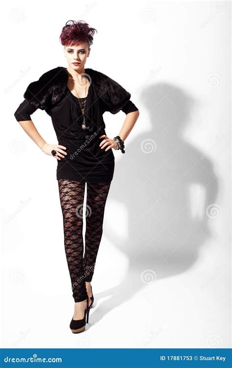 High Fashion Model Is Standing Pose Stock Image Image Of Girl